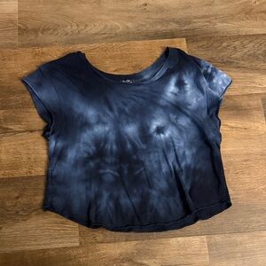 Brandy Melville Navy Tie-Dye Crop Top